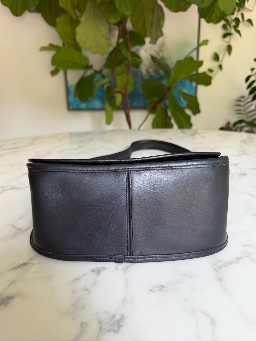 COACH Vintage NYC Classic Shoulder Bag 9170 Black Leather Brass Flap 80's USA - Picture 8 of 16